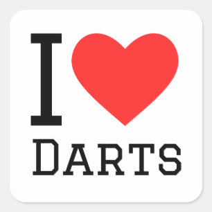 Ik hou van darts vierkante sticker