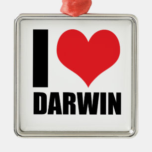 Ik hou van Darwin Metalen Ornament