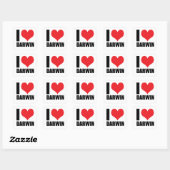 Ik hou van Darwin Vierkante Sticker (Vel)