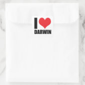Ik hou van Darwin Vierkante Sticker (Tas)