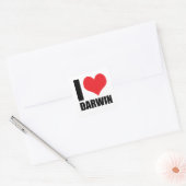 Ik hou van Darwin Vierkante Sticker (Envelop)