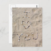 Ik hou van dat je in zeeschelpen in het zand schri briefkaart (Voorkant / Achterkant)