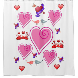 ik hou van dat je Valentijnsdag douwergordijn hart Douchegordijn