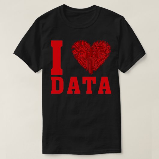 Ik hou van data 6 t-shirt (Design voorkant)