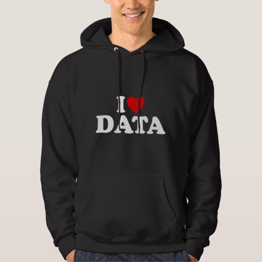 Ik hou van data - Hart Hoodie (Voorkant)