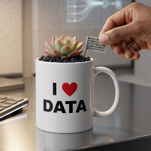Ik hou van data mok   Geek koffiekopje
