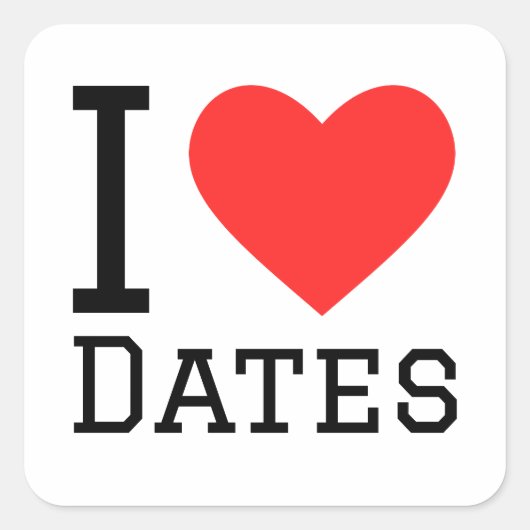Ik hou van dates vierkante sticker (Voorkant)