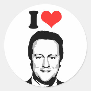 Ik hou van David Cameron Ronde Sticker
