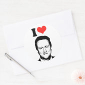 Ik hou van David Cameron Ronde Sticker (Envelop)