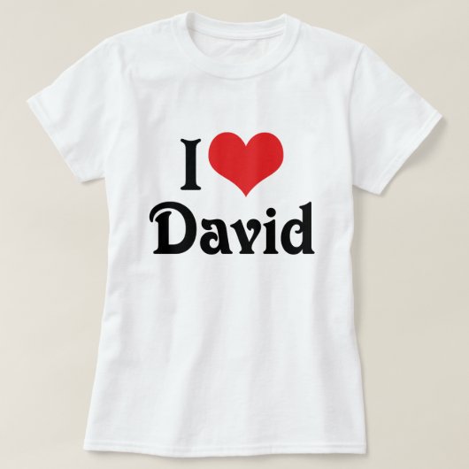 Ik hou van David T-shirt (Design voorkant)