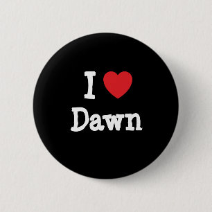Ik hou van Dawn hart T-Shirt Ronde Button 5,7 Cm