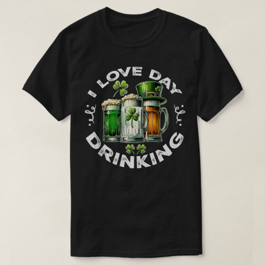 Ik hou van Day Drink St Patricks Day Beer T-shirt (Design voorkant)