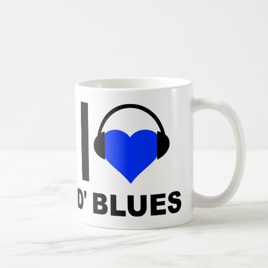Ik Hou Van D'Blues Grappige Mok (Rechts)