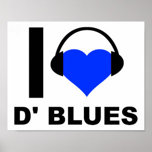Ik Hou Van D'Blues Grappige Poster