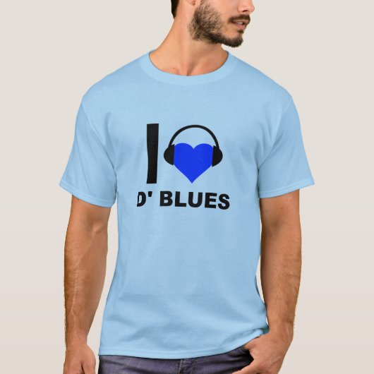 Ik hou van D'Blues Grappige T-shirt (Voorkant)