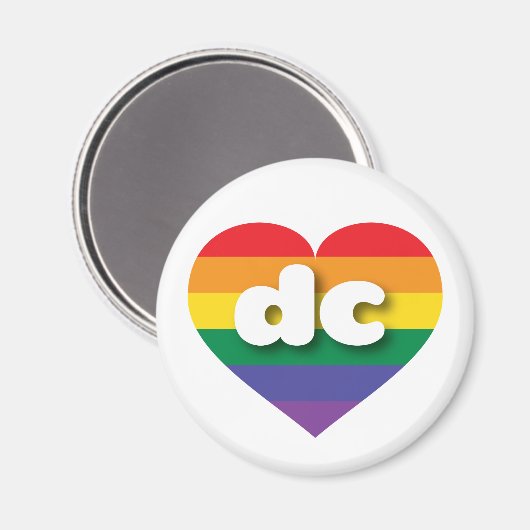 Ik hou van DC Gay Pride Rainbow Heart Magneet (Voorkant / Achterkant)