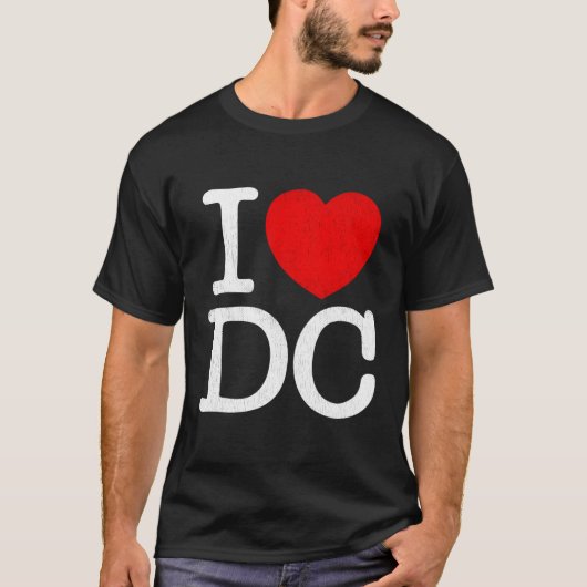 Ik hou van DC Washington bedroefd in zijn DC T-shirt (Voorkant)