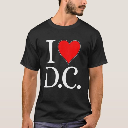Ik hou van DC Washington District of Columbia Hear T-shirt (Voorkant)