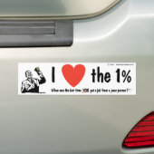 Ik hou van de 1% bumpersticker (Op auto)
