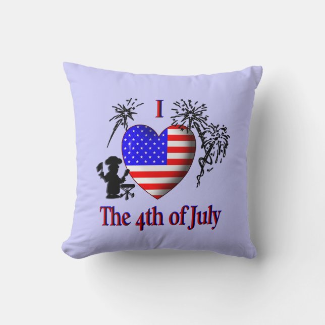 Ik hou van de 4 juli Amerikaanse Mojo Kussen (Voorkant)