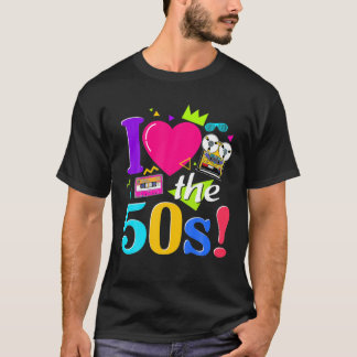 ik hou van de 50's die me 1950 50's cassette hebb t-shirt