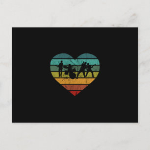 Ik hou van de 70s muziekband en  hart briefkaart