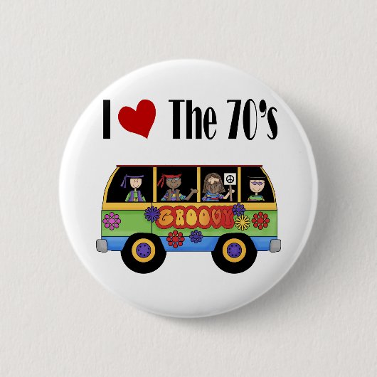 Ik hou van de 70's ronde button 5,7 cm (Voorkant)