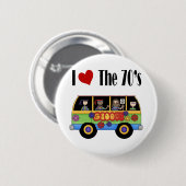 Ik hou van de 70's ronde button 5,7 cm (Voorkant /achterkant)