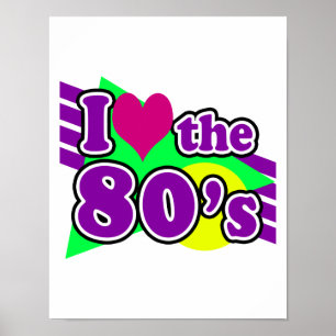Ik hou van de 80 Geometric Neon Eighties Party Poster