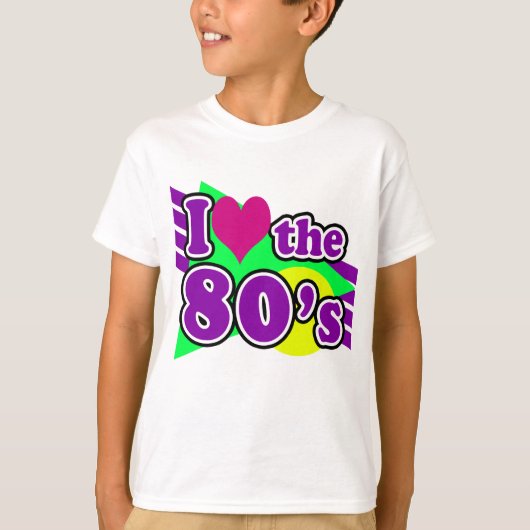 Ik hou van de 80 Geometric Neon Eighties Party T-shirt (Voorkant)