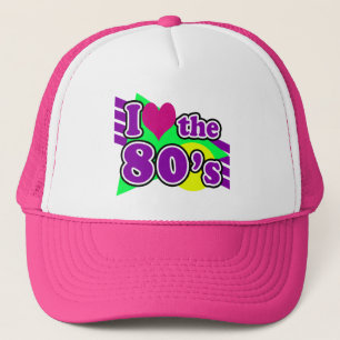 Ik hou van de 80 Geometric Neon Eighties Party Trucker Pet
