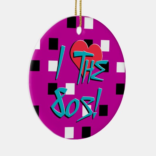 Ik hou van de 80. keramisch ornament (Rechts)