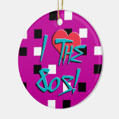 Ik hou van de 80. keramisch ornament (Links)