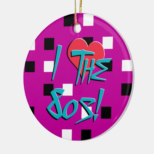 Ik hou van de 80. keramisch ornament (Links)