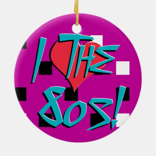 Ik hou van de 80. keramisch ornament (Achterkant)