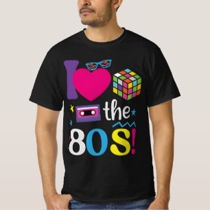 Ik hou van de 80'er Retro Vintage Esthetiek Neon T-shirt