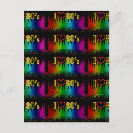 ik hou van de 80s briefkaart (Voorkant)