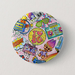 Ik hou van de 80s Button! Ronde Button 5,7 Cm