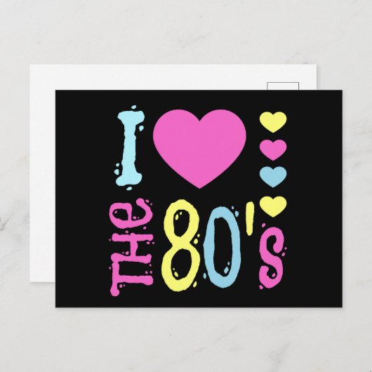 Ik hou van de 80s Disco Costume Briefkaart (Voorkant / Achterkant)