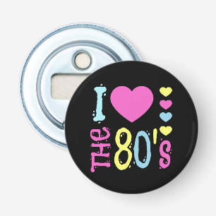 Ik hou van de 80s Disco Costume Button Flesopener