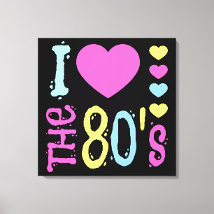 Ik hou van de 80s Disco Costume Canvas Afdruk