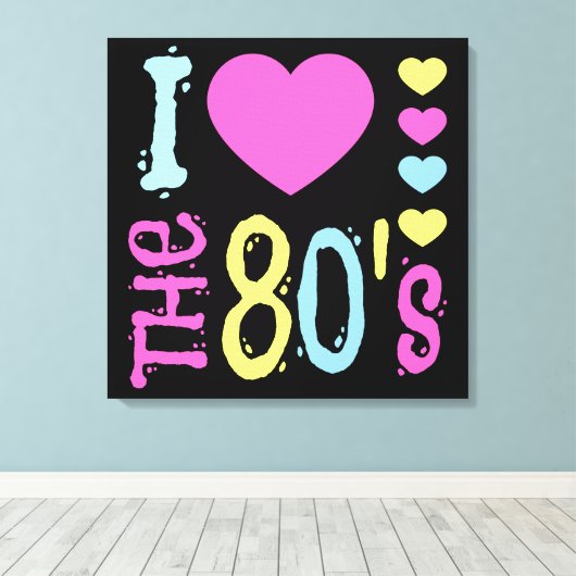 Ik hou van de 80s Disco Costume Canvas Afdruk (Insitu (Houten vloer))