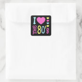 Ik hou van de 80s Disco Costume Vierkante Sticker (Tas)