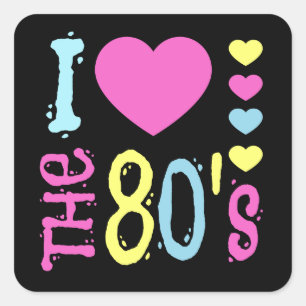 Ik hou van de 80s Disco Costume Vierkante Sticker