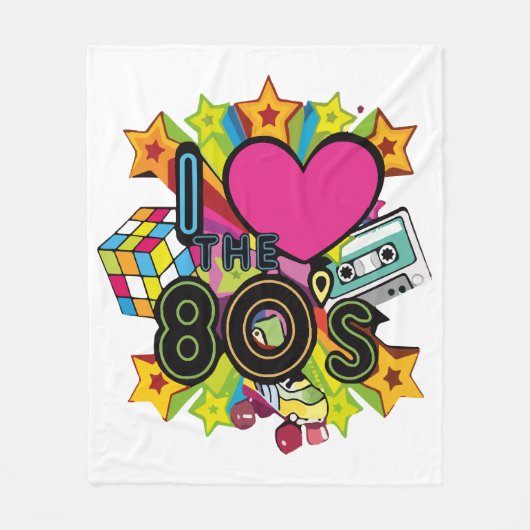 ik hou van de 80s fleece deken (Voorkant)