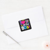 Ik hou van de 80s Gift Clothes Vierkante Sticker (Envelop)