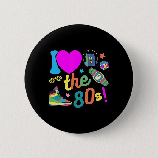 Ik hou van de 80s grappige repowedstrijd 80's kost ronde button 5,7 cm (Voorkant)