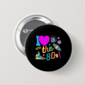 Ik hou van de 80s grappige repowedstrijd 80's kost ronde button 5,7 cm (Voorkant /achterkant)