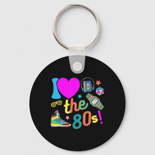 Ik hou van de 80s grappige repowedstrijd 80's kost sleutelhanger (Voorkant)