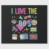 Ik hou van de 80s-kleden voor vrouwen en Mannen Cadeaupapier (Vlak)